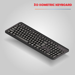 Black Computer Keyboard - Isometric View vector image