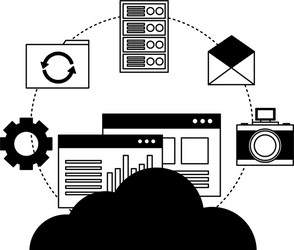 cloud computing data information connection vector image