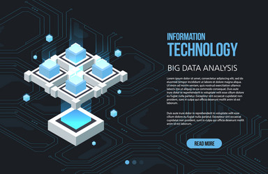 concept of big data processing isometric vector