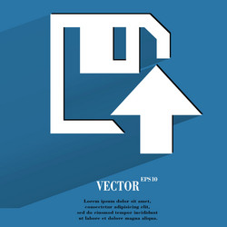 floppy disk upload flat modern web button vector image
