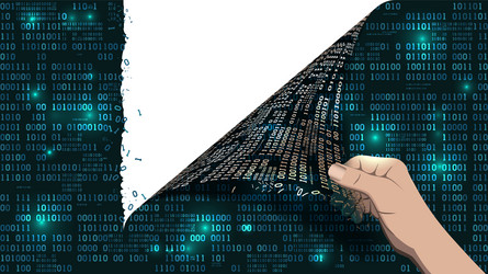 hacker breaks an abstract computer system vector image