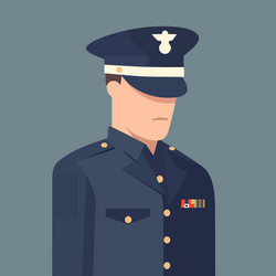 Military veteran wearing uniform Royalty Free Vector Image