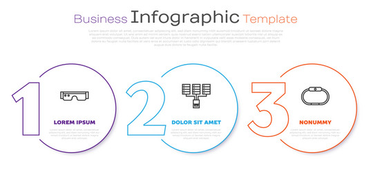 set line smart glasses server data web hosting vector image