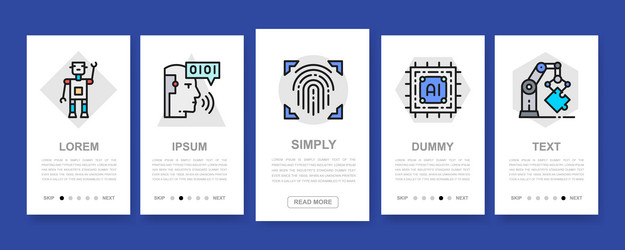 set of artificial intelligence mobile app screens vector image