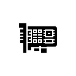 sound card icon computer component solid vector image