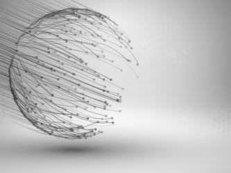 Sphere with connected lines and dots wireframe vector