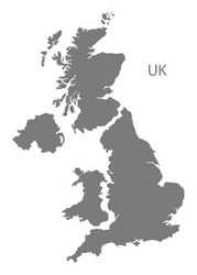 united kingdom map grey Vector Image