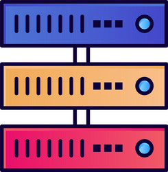 Computing data storage network flat color icon vector