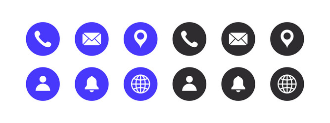 contact us icons set website or ui scalable vector image