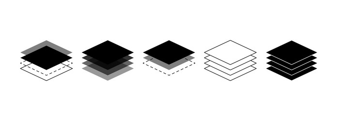 layer line icon set layers in different design vector image
