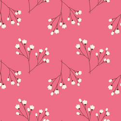 spring endless pattern with cherry branches vector