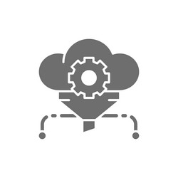 cloud filter big data service database grey icon vector image