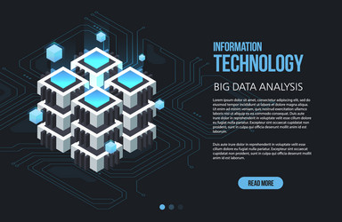 concept of big data processing isometric vector