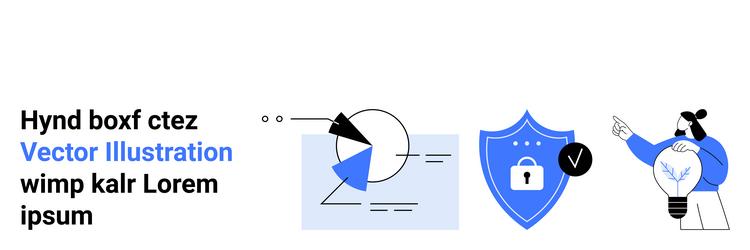 data security concept with chart analysis shield vector image