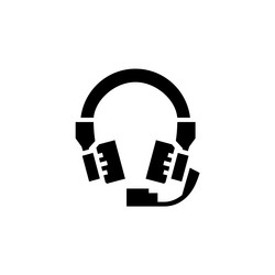 headset icon computer component solid style vector image