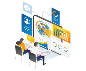 monitoring of high-tech digital transformation vector image