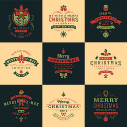 Retro Merry Christmas Badges vector image