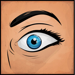 Comic books woman eyes vector