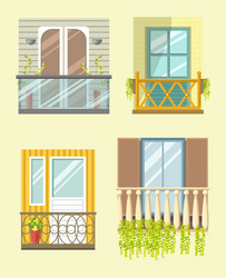 nice tall broad windows in european style vector