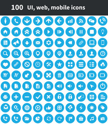 100 ui outline for web and mobile icons vector image