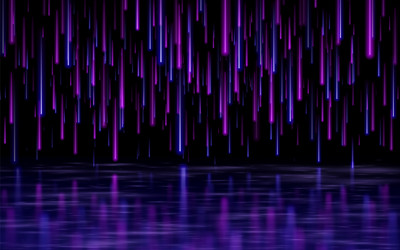 meteor rain with falling glowing comets vector image