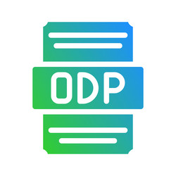 odp spreadsheet file icon with elegant color vector image