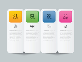 4 data infographics tab paper index template vector image