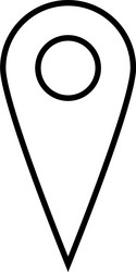 black outline map pointer simple flat icon vector image