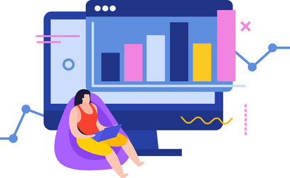 computer data analysis composition vector image