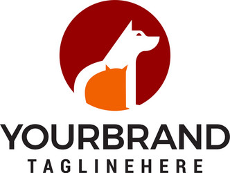Dog & Cat Logo Template - Cute Animals Vector Image