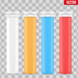 Mockup vitamin plastic bottle container vector