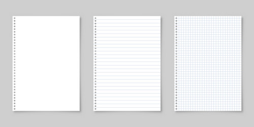 Realistic Lined Paper with Shadow vector image