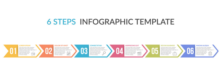 Six steps infographic template vector