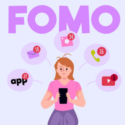 fomo fear of missing out phenomenon social vector