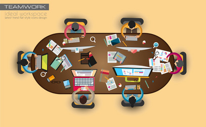 ideal workspace for teamwork and brainsotrming vector image