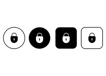 lock icon set web buttons with opened padlock vector image