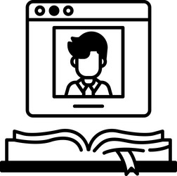 man face is shown on a computer screen vector image