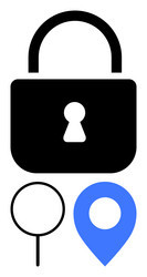 secure access and location search concept vector image