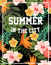 Tropical Flower Pattern Vector Image