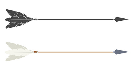hunting arrow long with fletching and tip vector image