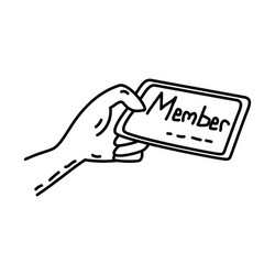 member card icon doodle hand drawn or outline vector