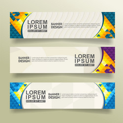 set abstract banner template design with triangle vector image
