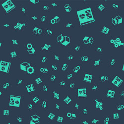 set layers 3d printer isometric cube and scanner vector image