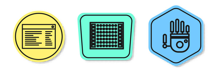 set line software web developer programming code vector image