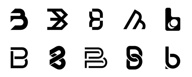 set of letter b logo Vector Image