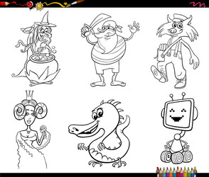 cartoon fantasy and fairy tale characters Vector Image