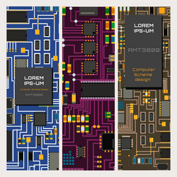 computer chip technology processor circuit vector image
