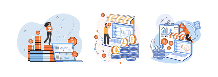 cryptocurrency exchange platform and blockchain vector image