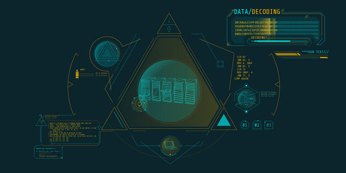 futuristic hud interface for processing server vector image