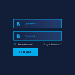 login form ui design for website and mobile apps vector image